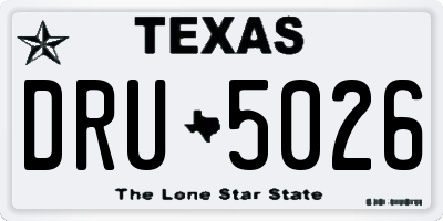 TX license plate DRU5026