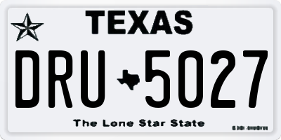 TX license plate DRU5027