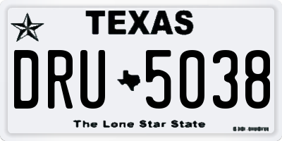 TX license plate DRU5038