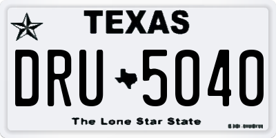 TX license plate DRU5040