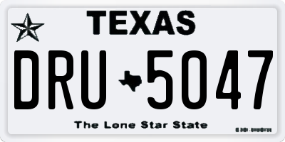 TX license plate DRU5047