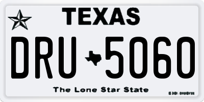 TX license plate DRU5060