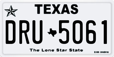 TX license plate DRU5061