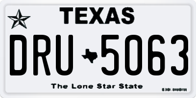 TX license plate DRU5063