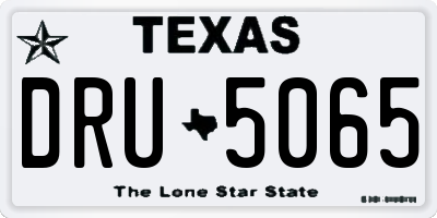 TX license plate DRU5065