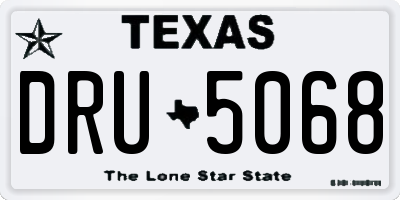 TX license plate DRU5068