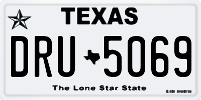 TX license plate DRU5069