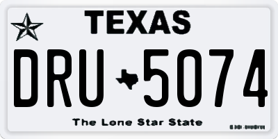 TX license plate DRU5074