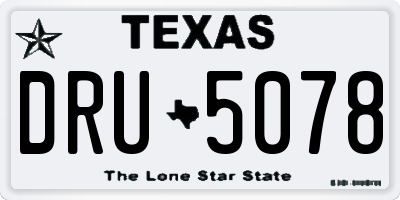 TX license plate DRU5078