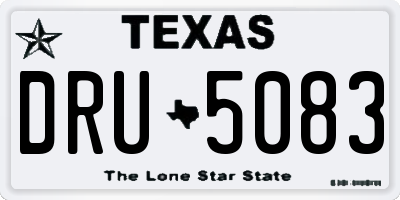 TX license plate DRU5083