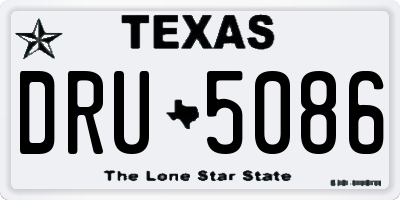TX license plate DRU5086