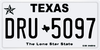 TX license plate DRU5097