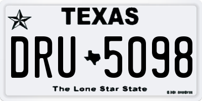 TX license plate DRU5098