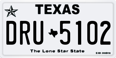 TX license plate DRU5102