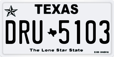 TX license plate DRU5103
