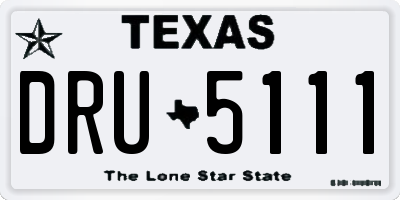 TX license plate DRU5111