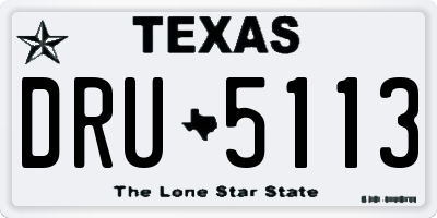 TX license plate DRU5113