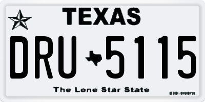 TX license plate DRU5115