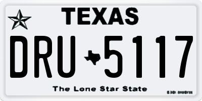 TX license plate DRU5117