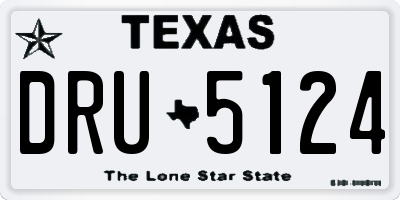 TX license plate DRU5124