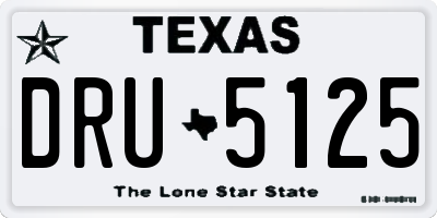 TX license plate DRU5125
