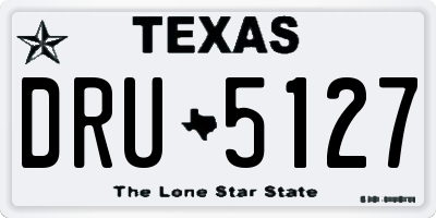 TX license plate DRU5127