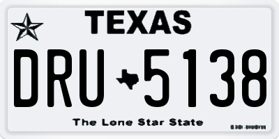 TX license plate DRU5138