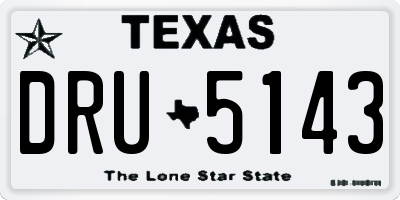 TX license plate DRU5143