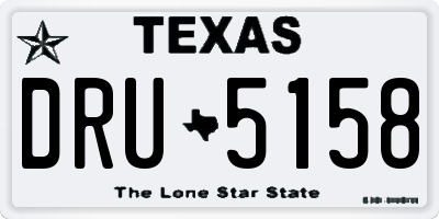 TX license plate DRU5158