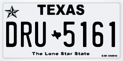 TX license plate DRU5161