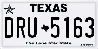 TX license plate DRU5163