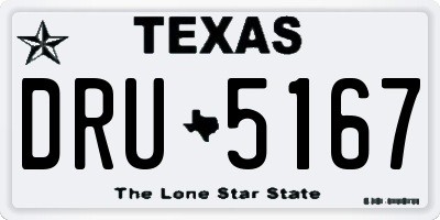 TX license plate DRU5167