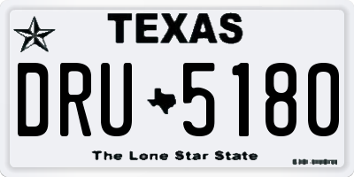 TX license plate DRU5180