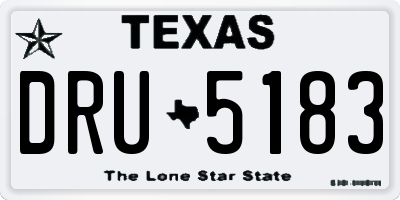 TX license plate DRU5183