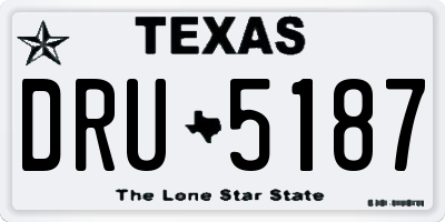 TX license plate DRU5187