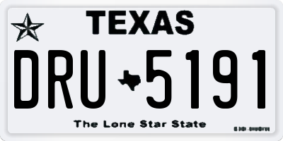TX license plate DRU5191