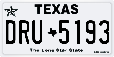 TX license plate DRU5193