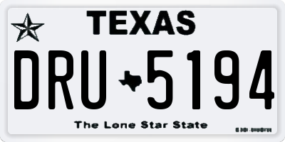 TX license plate DRU5194