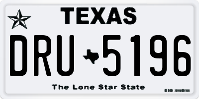 TX license plate DRU5196