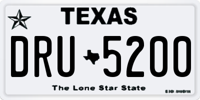 TX license plate DRU5200