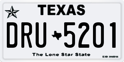 TX license plate DRU5201
