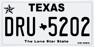 TX license plate DRU5202