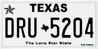 TX license plate DRU5204