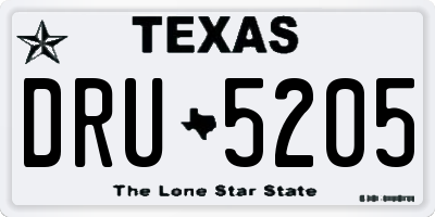 TX license plate DRU5205