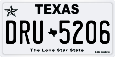 TX license plate DRU5206