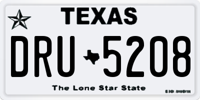 TX license plate DRU5208
