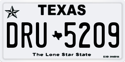TX license plate DRU5209