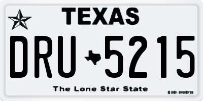 TX license plate DRU5215
