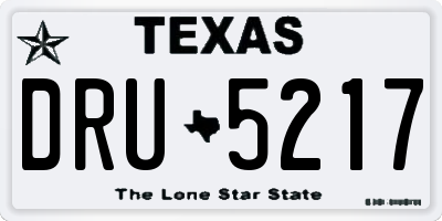 TX license plate DRU5217