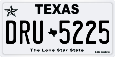 TX license plate DRU5225